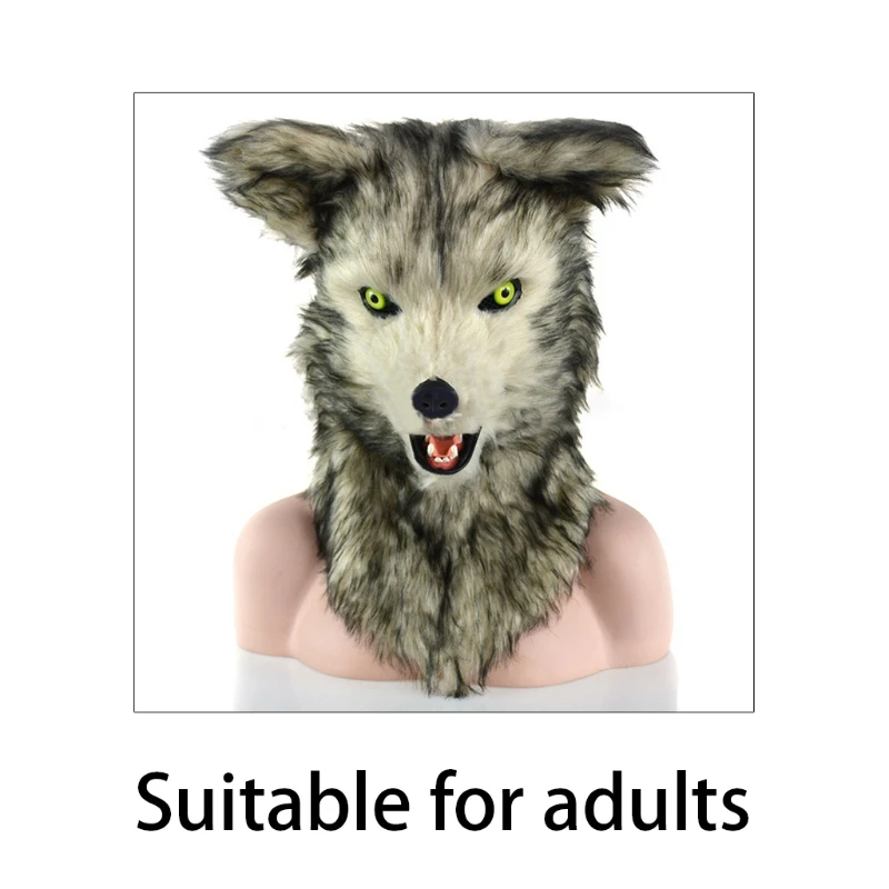 

High-End Simulation Animal Mask Mouth Moves Halloween Funny Mask For Adults