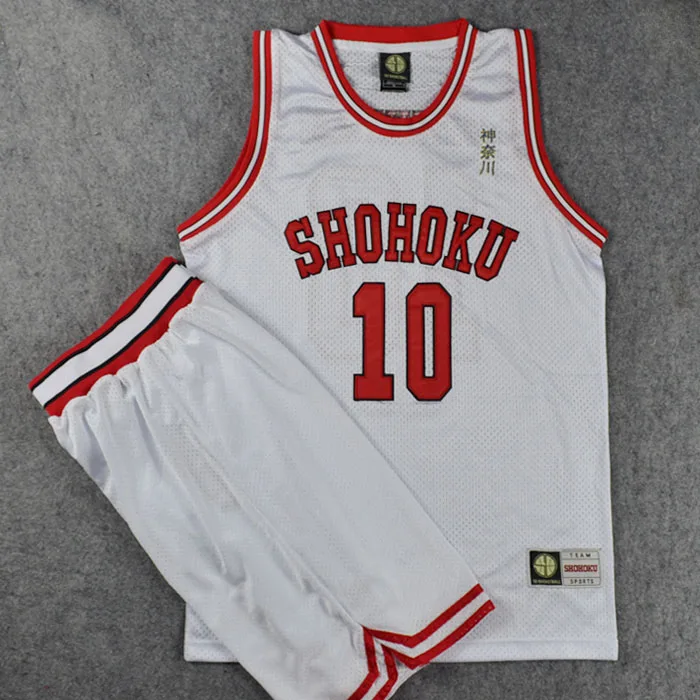 Slam Dunk Kanagawa Shohoku High School No.10 Hanamichi Sakuragi Cosplay Vest &amp Shorts Embroidery Basketball Jersey Sets | Тематическая