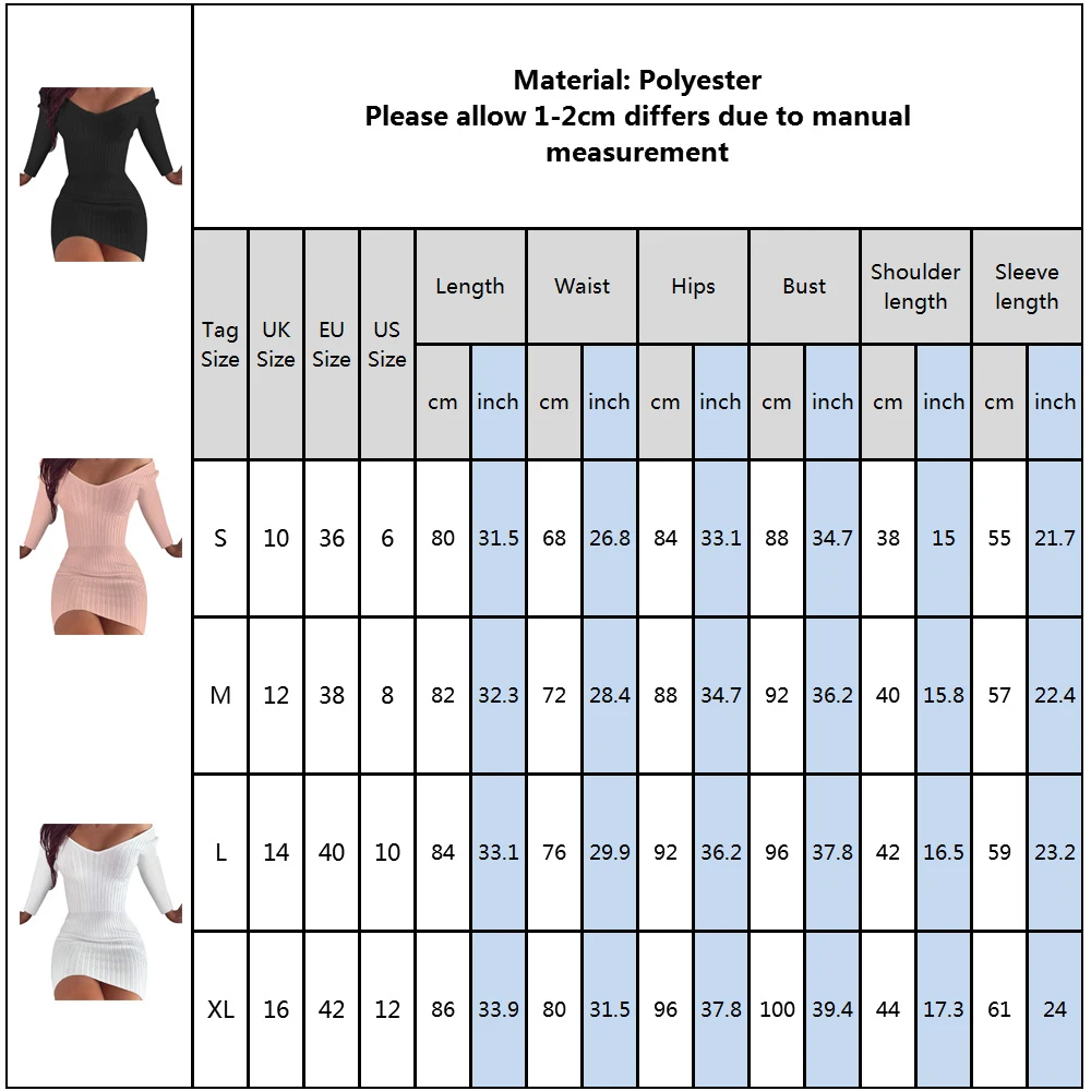 

Sexy Skinny Above Knee Woman Dress Solid Color V-Neck Party & Club Vestidos Fall Dress For Women Lonf Sleeve Bodycon Dress D30
