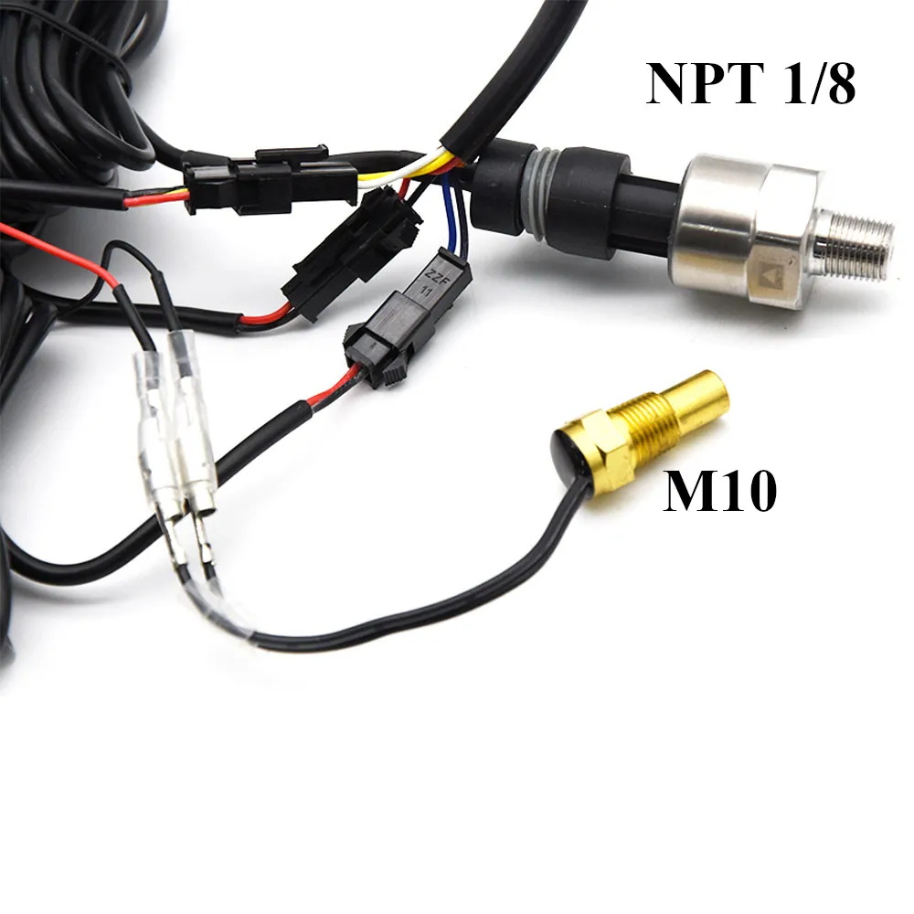 Универсальный цифровой измеритель давления масла 2 в 1 с датчиком температуры