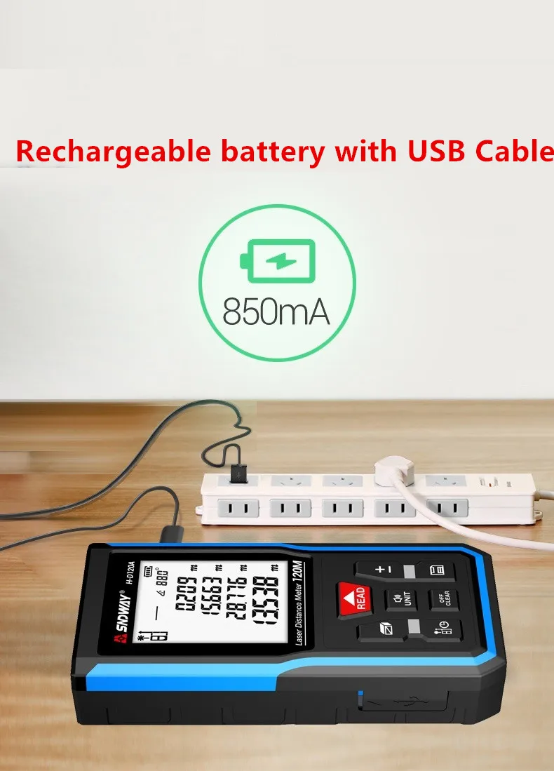 Дальномер лазер SNDWAY электронная рулетка лазерная дальномер цифровая линейка 120