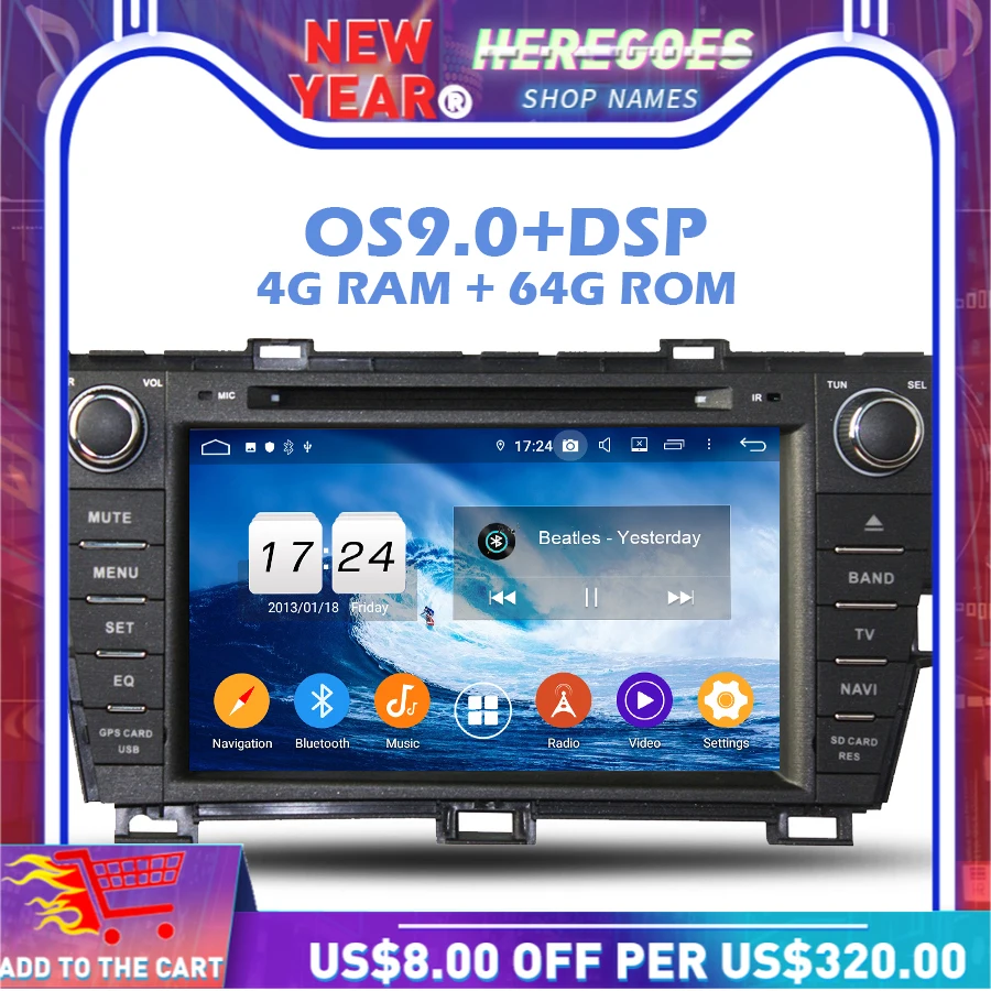 1280*720 DSP IPS Android 10 0 64G 4G Оперативная память 8 Core dvd-плеер для автомобиля GPS RDS радио Wifi BT