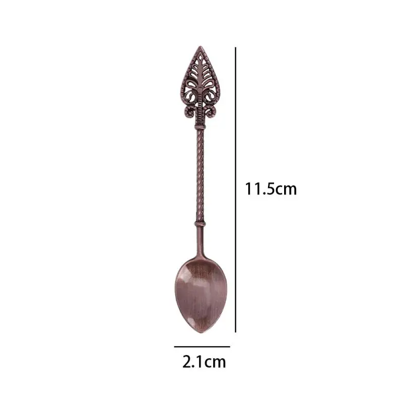 

Vintage Royal Style Coffee Spoon Crystal Head Carved Pattern Tea Spoon Coffee Scoops Flatware Dessert Ice Cream Spoons Tableware