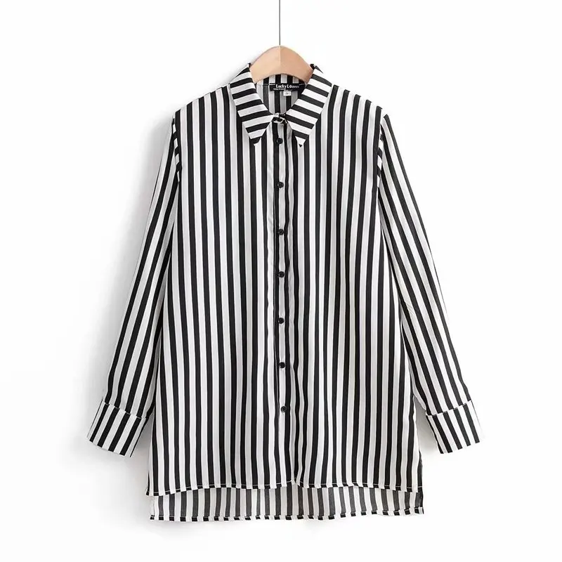 Woah 2019 SY40-308 European and American fashion striped shirts | Женская одежда