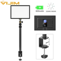 vijim k4 led video light panel us eu plug 3200k 6000k with desk light stand photography lighting for live stream photo studio