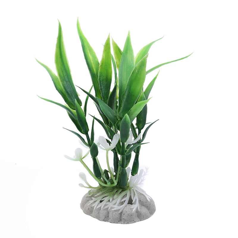 3 дюймов искусственное водное растение рыбный бак травяной зеленый фиолетовый