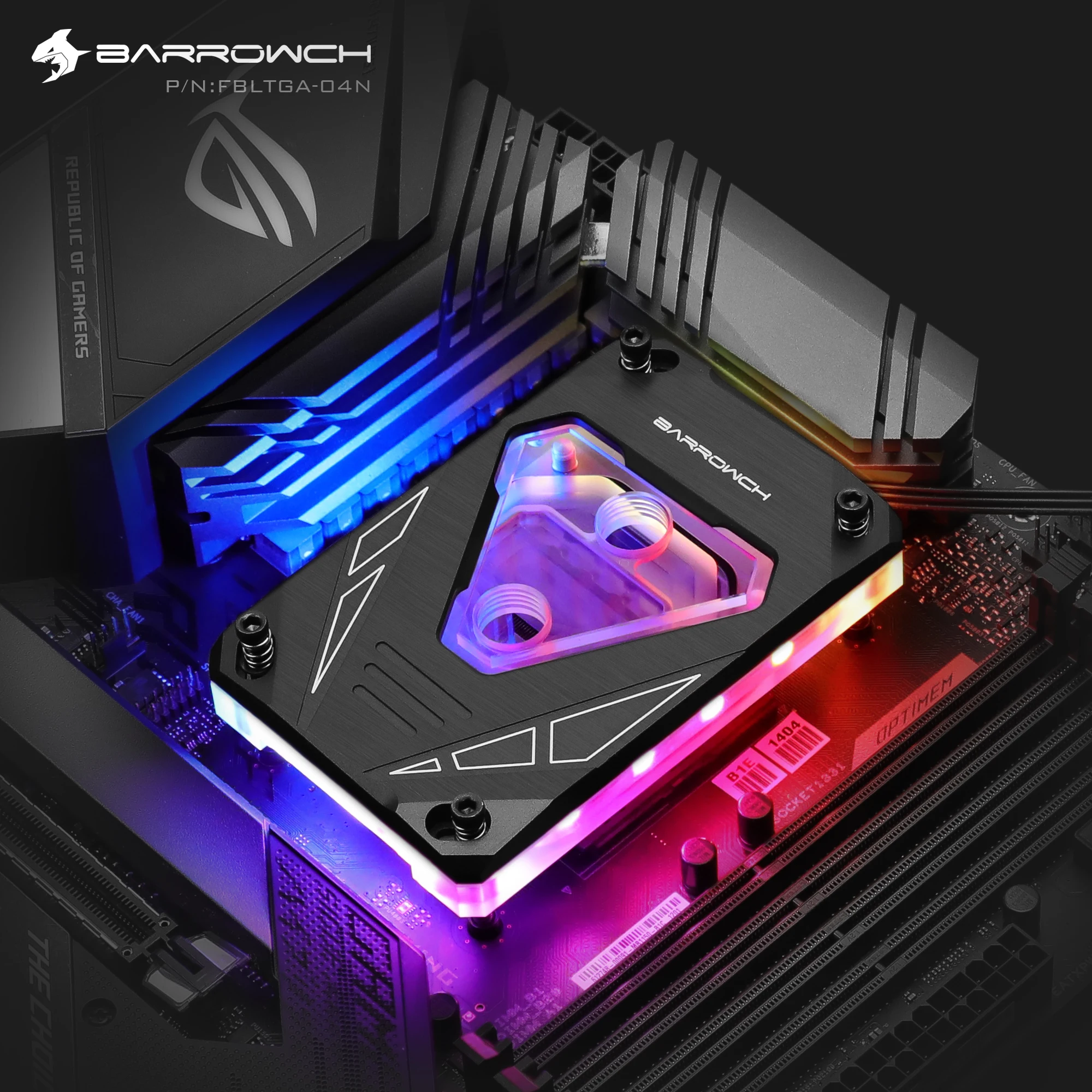 Barrowch FBLTGA-04N,CPU Water Cooling Block M Series for AMD Ryzen AM4 AM3 Future Mechanical Style CPU Liquid Cooling Cooler