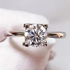 Кольца в простом стиле с муассанитом, 50 точек, 0,5 карат, 1 карат, 2 карата, 8 сердец и 8 стрел, вырезанные цвета, искусственная Цветовая идентификация, серебряное кольцо с бриллиантами