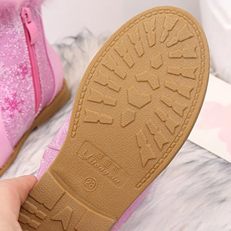 Зимние сапоги для девочек зимняя обувь принцессы Эльзы теплые детские зимние