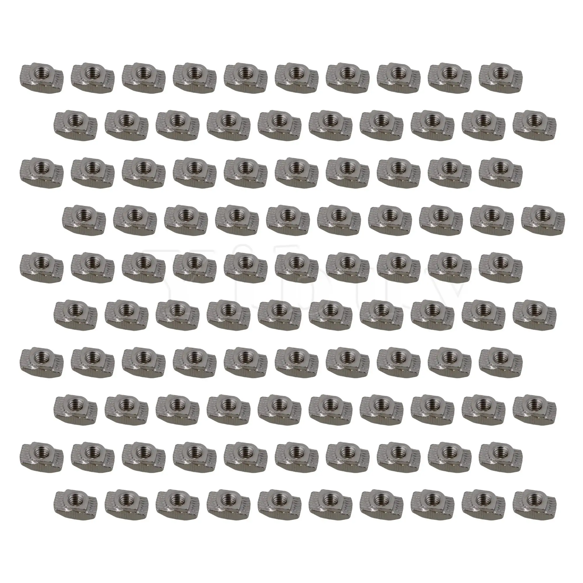 

100 x Carbon Steel European Standard T Nut M4 Thread 10x6x4mm Silver