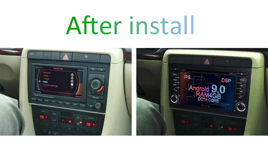 DSP ips 4G+ 64G 8 core 2 din Android 9,0 Автомобильный мультимедийный dvd-плеер gps Авторадио для Audi A4 S4 RS4 8E 8F B9 B7 B6 Автомагнитола obd2