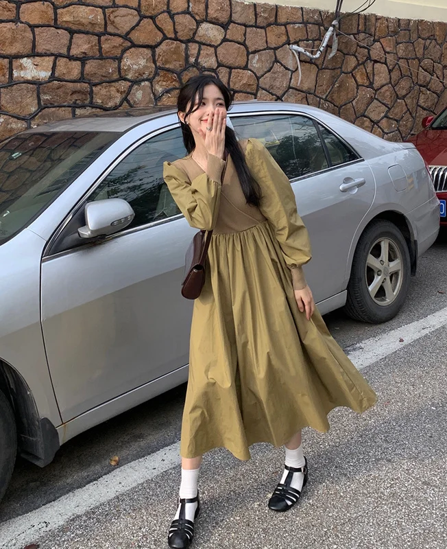 

Real Shot Cost-Effective ~ Korean Style High Waist Long Sleeves Dress for Women Rac
