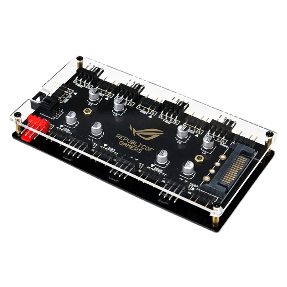 Многоканальный сплиттер 1-8 5 В/3 Pin ARGB 4-контактный PWM вентилятор хаб для