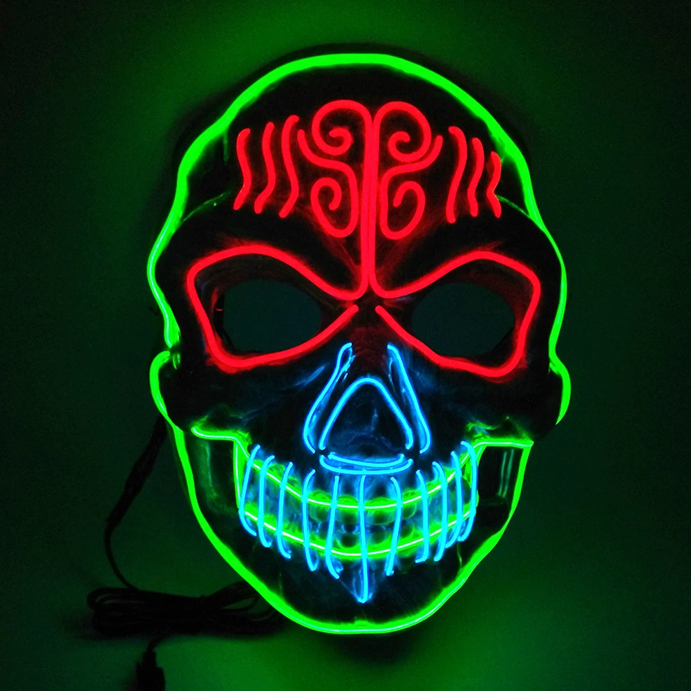 Маска на Хэллоуин светодиодный костюм вампира лорда холодного света сияющая