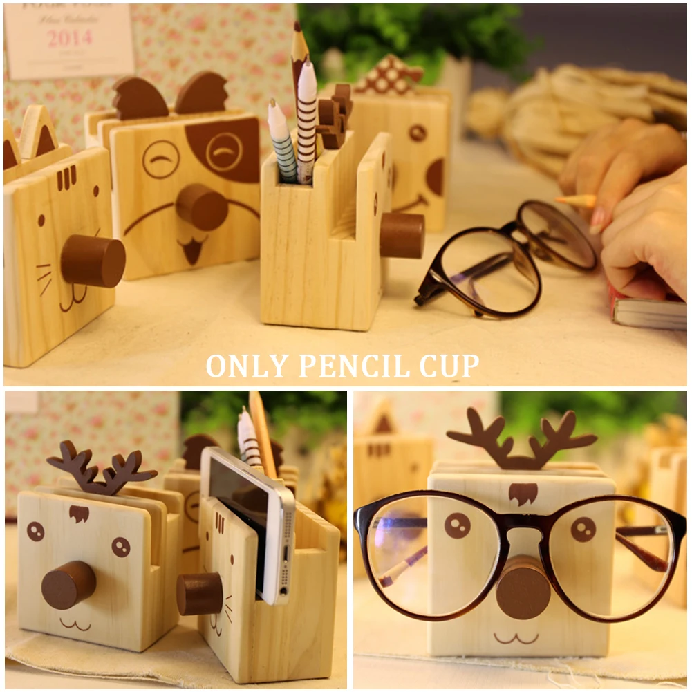 Отсек компактный держатель для очков школы милое животное дерево Офисная