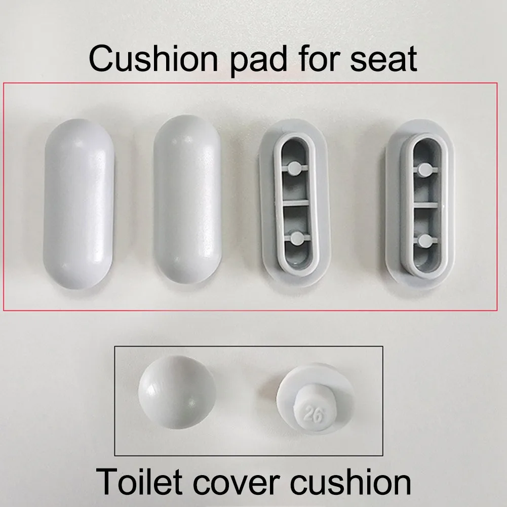 6Pcs Universal Toilet Seat Buffers Pack EVA White Stop Bumper Shock Absorption Round Long Rubber Pad Cover Cushion | Обустройство