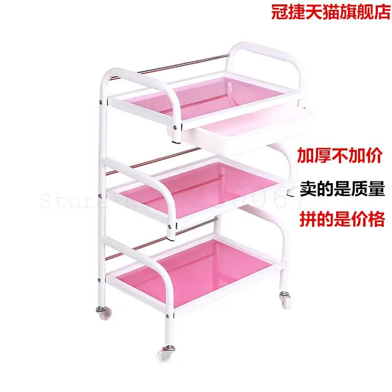 Тележка для салона красоты трехуровневая полка с выдвижным ящиком |