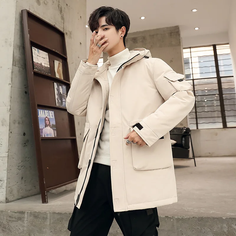 2019 зимняя повседневная куртка с капюшоном мужская пуховая большого размера мода