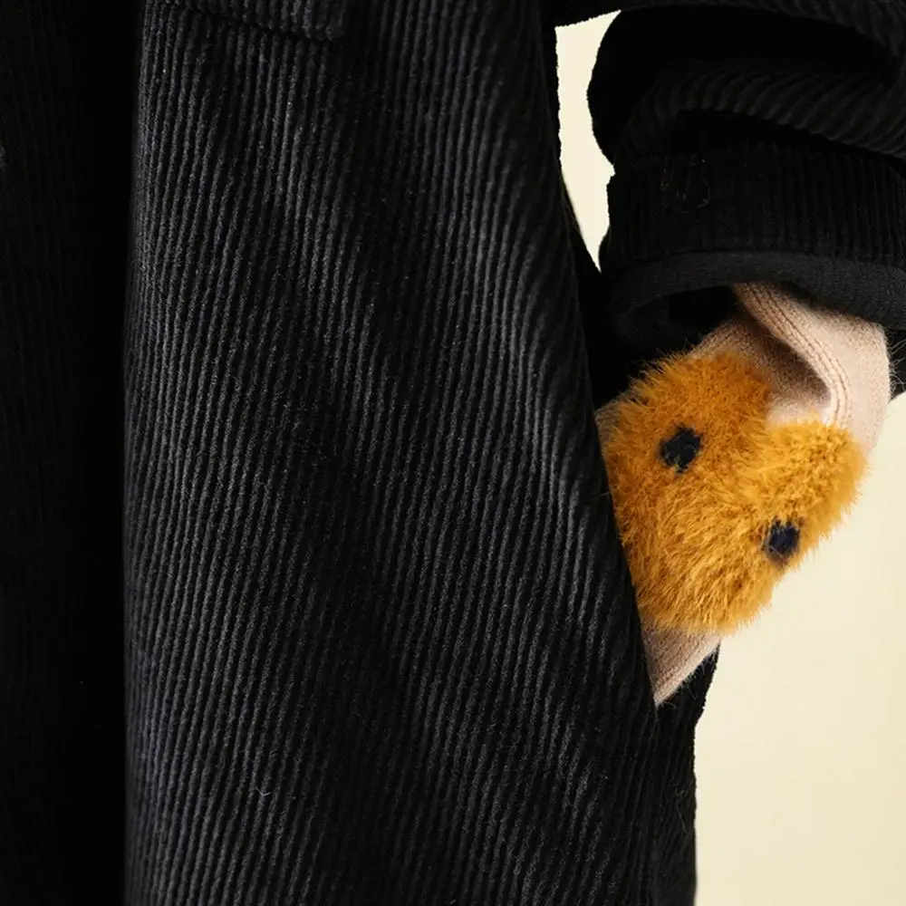 Куртка женская Вельветовая однотонная винтажная теплая свободная повседневная