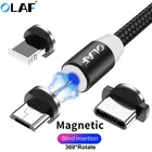 Магнитное зарядное устройство OLAF, зарядный шнур для телефона, кабель Micro USB, магнитный кабель 2 м, USB Type C, USB C кабель для iPhone X, Samsung, Xiaomi