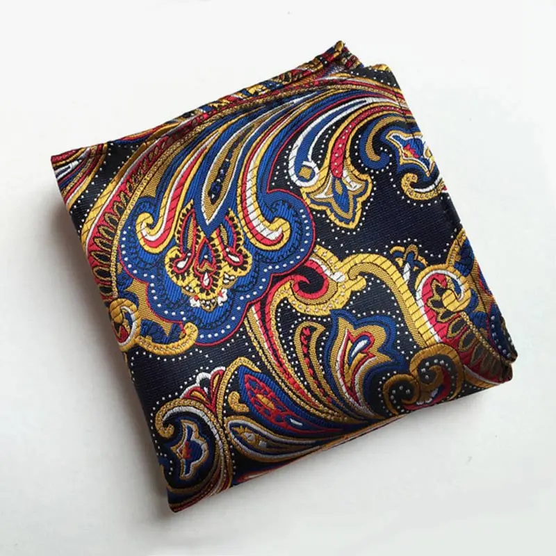 F087 Paisley Мужской Шелковый платок тканый узор в горошек Пейсли мужской деловой Повседневный квадратный Карманный платок свадебные Hankies F80-100 - Цвет: F087 Paisley