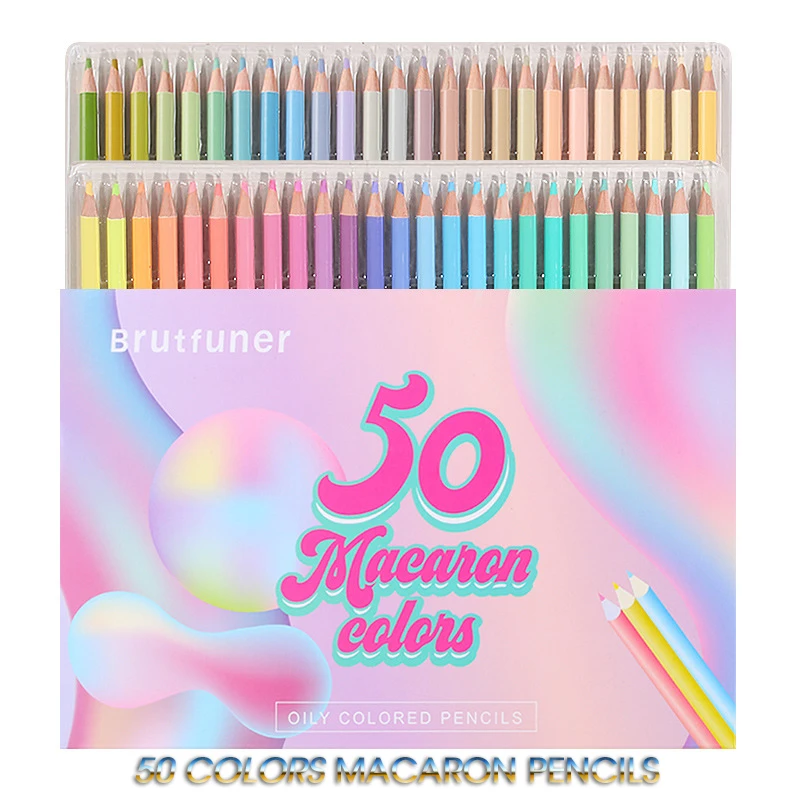 Andstal Brutfuner Macaron пастельные цветные карандаши 50 цветов мягкие масляные для