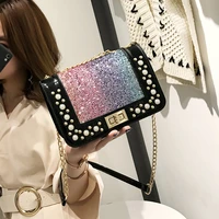 chic bag female 2021 new trendy fashion sequined small square bag spring trend fashion ladies one shoulder messenger bag