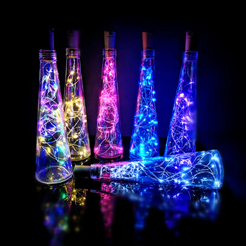 

String led Wine Bottle with Cork 20 LED Bottle Lights Battery Cork for Party Wedding Christmas Halloween Bar Decor Warm White