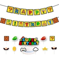 super mario balloons boys birthday party supplies decorations flag banner kids toys gifts baby mario bros party theme toy set