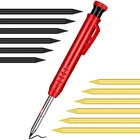 1 однотонные деревообрабатывающие карандаши с точилкой, 12 свинцовых механических карандашей, подходит для маркировки деревянного пола, плотника