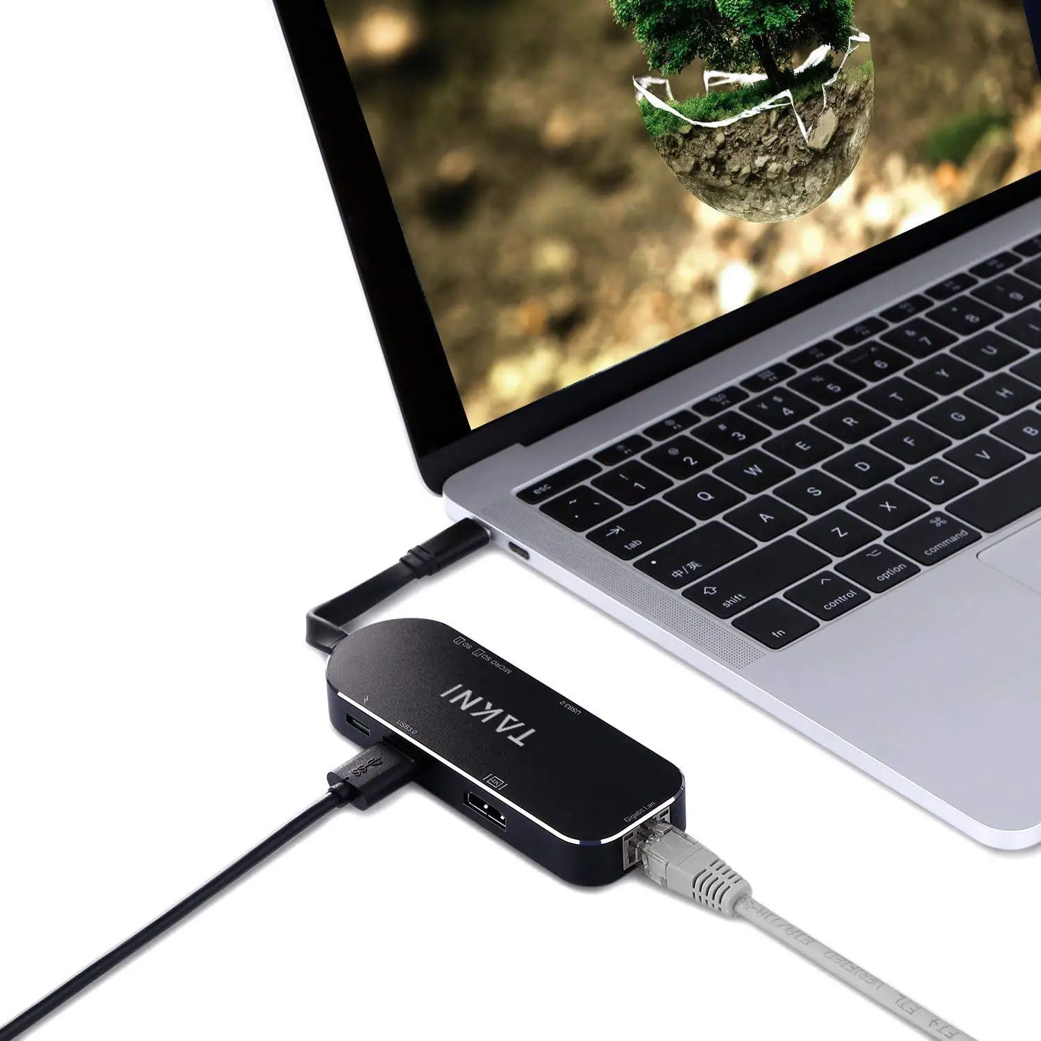 7 в 1 конвертер type C USB C концентратор к HDMI 4K адаптер 10/100/1000 м RJ45 порт USB C разветвитель док-станция для ноутбука MacBook USB-C концентратор