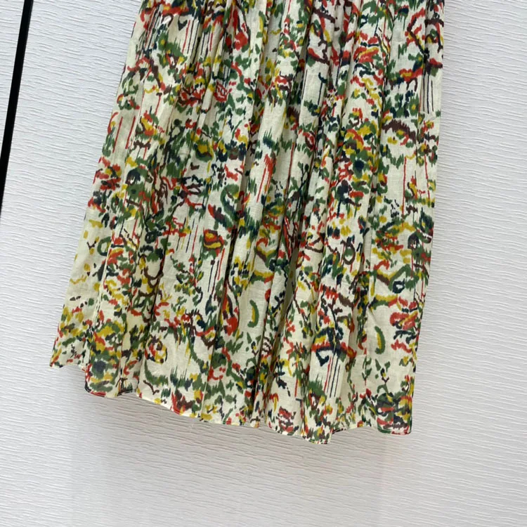 

2021 Spring/Summer women's new temperament elegant holiday wind animal flower print mid-length skirt