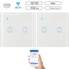 Сенсорный выключатель Smart Panel Wall 123 Gang светильник US  EU Standard Work Alexa Google Home Control семейная интеллектуальная система