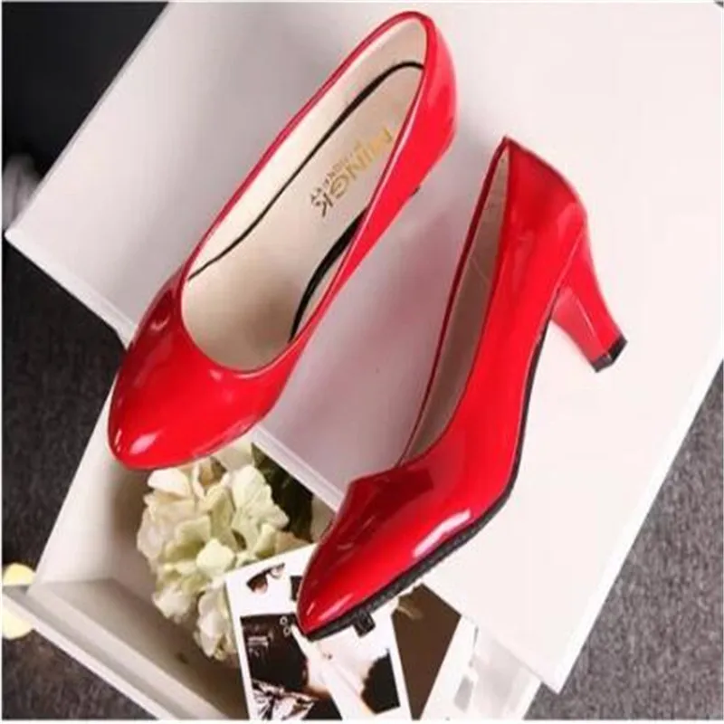 

Block Heels Platform Shoes Women Pumps 2020 Medium Heel Spring Wedding Ladies Office Party Dance Shoe Zapatos De Mujer Black