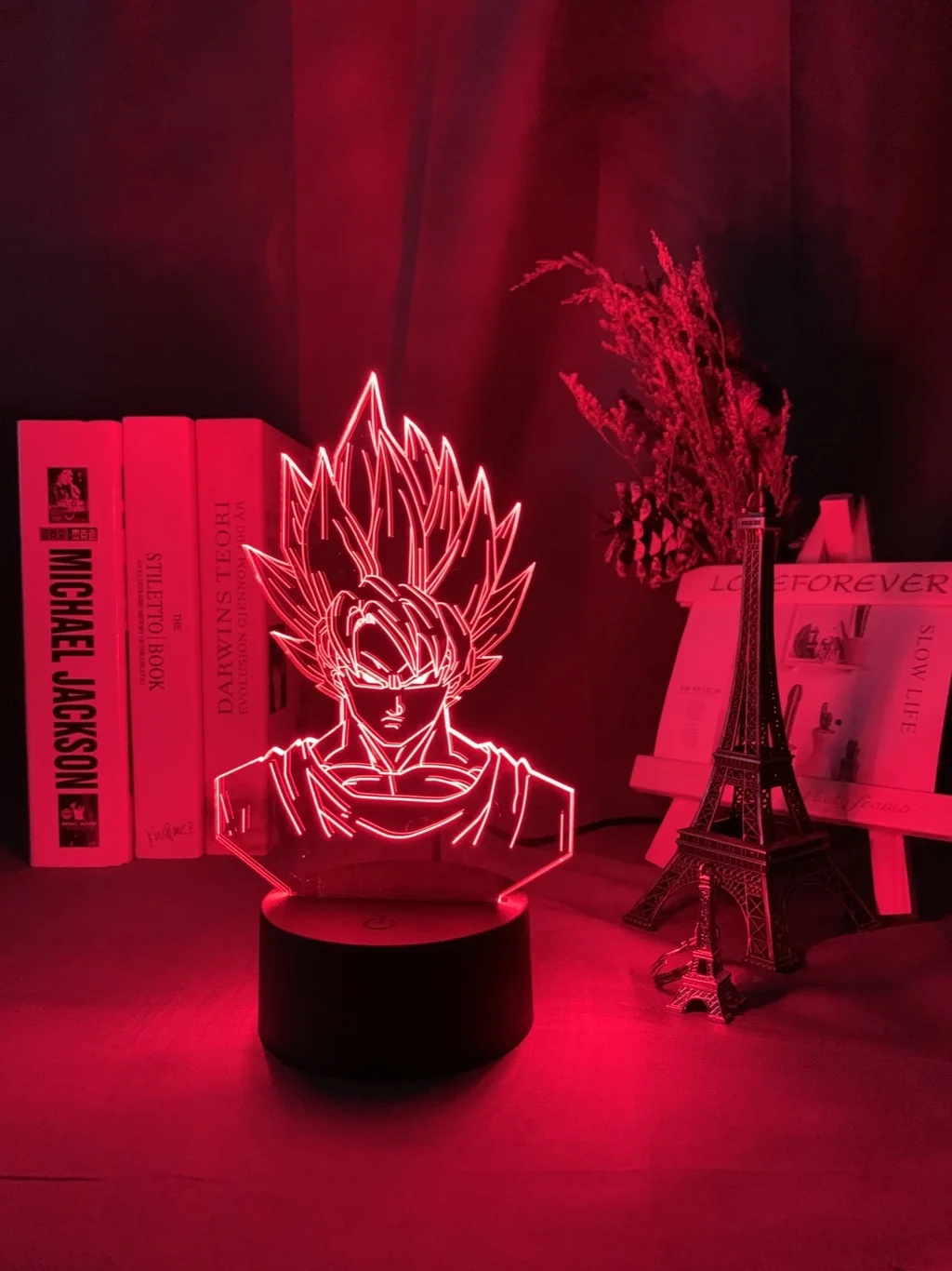 Светодиодный ночник с объемным рисунком дракона Goku Super Saiyan для детской спальни
