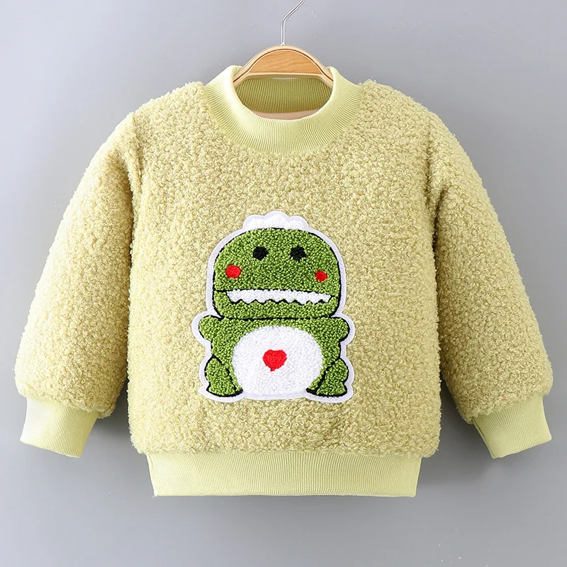 Children's Fleece Padded Sweater Warm Top Baby Boys Girls Clothing Tops Cartoons Toddler Kids Clothes for Baby Boy Girl Sweaters