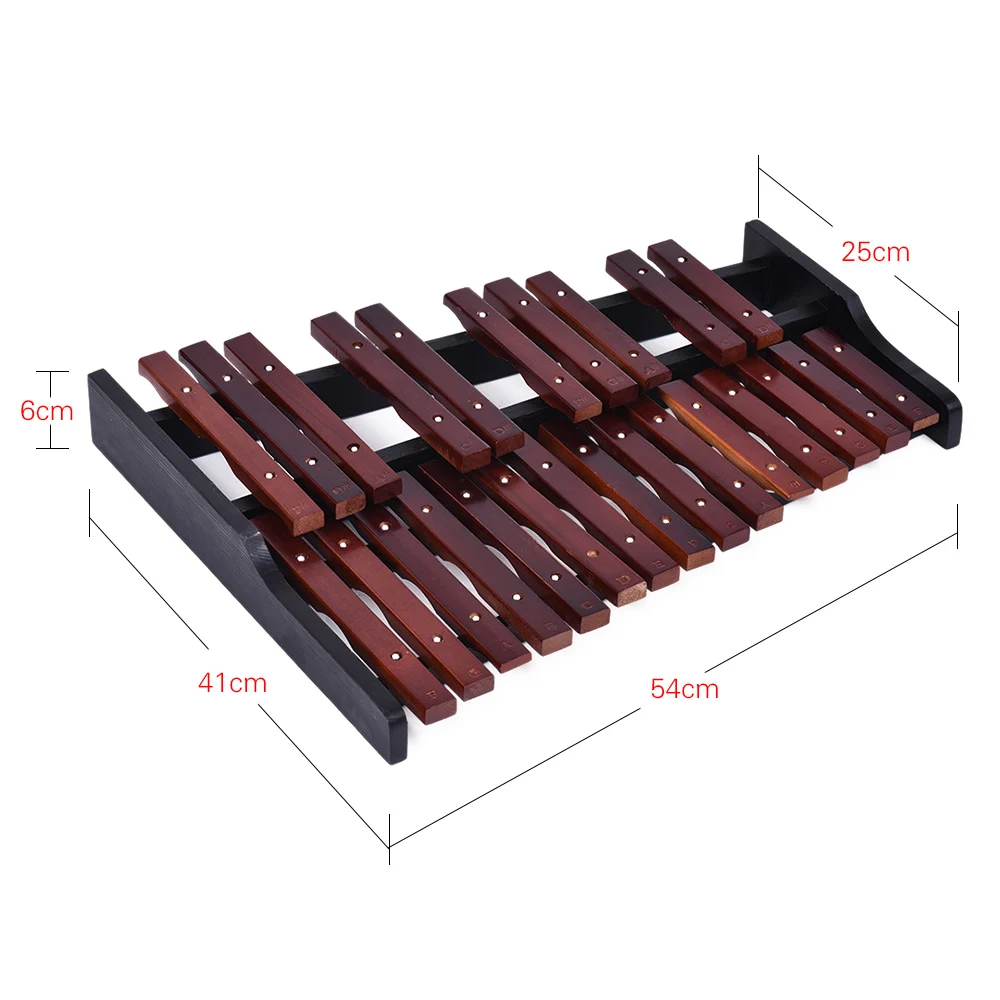 25 Note Wooden Xylophone Percussion Educational Musical Instrument Gift with 2 Mallets