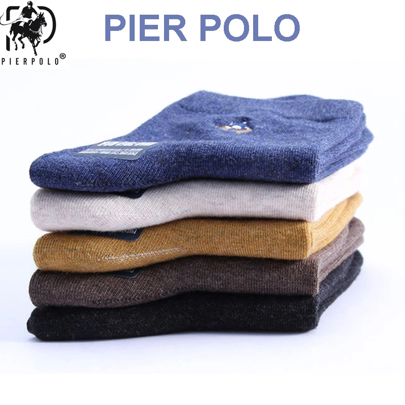 PIER POLO, новинка, Брендовые мужские носки из чесаного хлопка, мужские носки без пятки, Всесезонная Повседневная Деловая обувь, носки, 5 пар