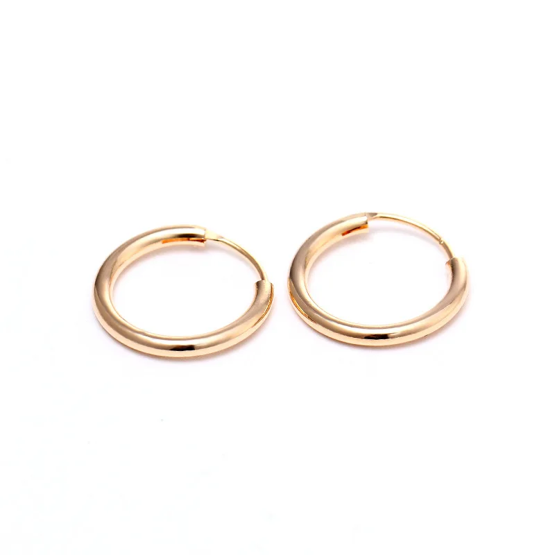 Женские серьги кольца золотистого/серебристого цвета миниатюрные круглые