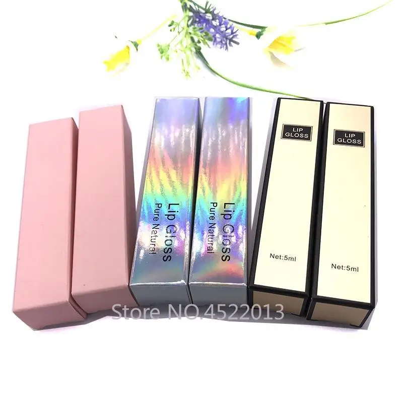 

50/100pcs 23*23*107mm Cosmetic Paper Packing Box for Lipgloss Tube, 2.3*2.3*10.4cm Pink Colored Packing Box of Lip Gloss Bottle