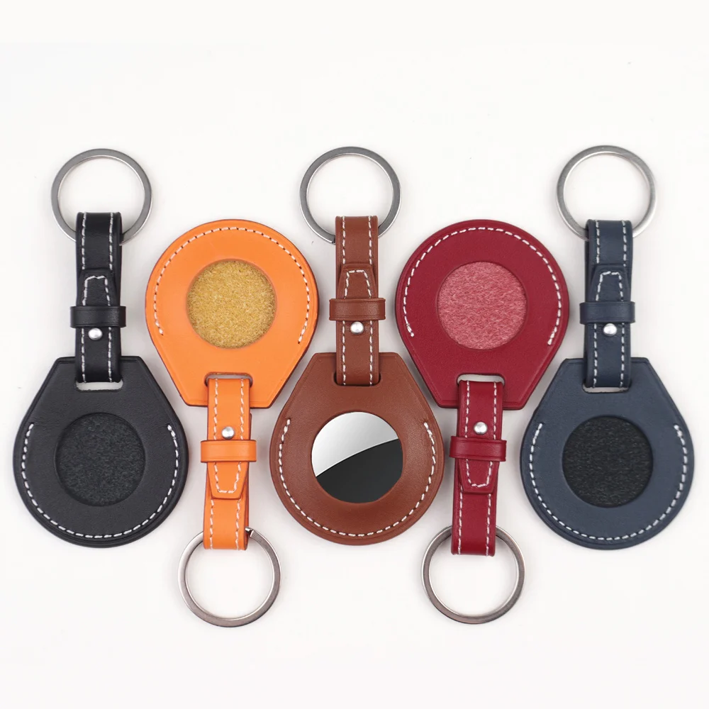 

AirTag Case Genuine Leather Key Ring Baseus for Apple AirTags Keychain Tracker Device Protect Sleeve Protector Bumper
