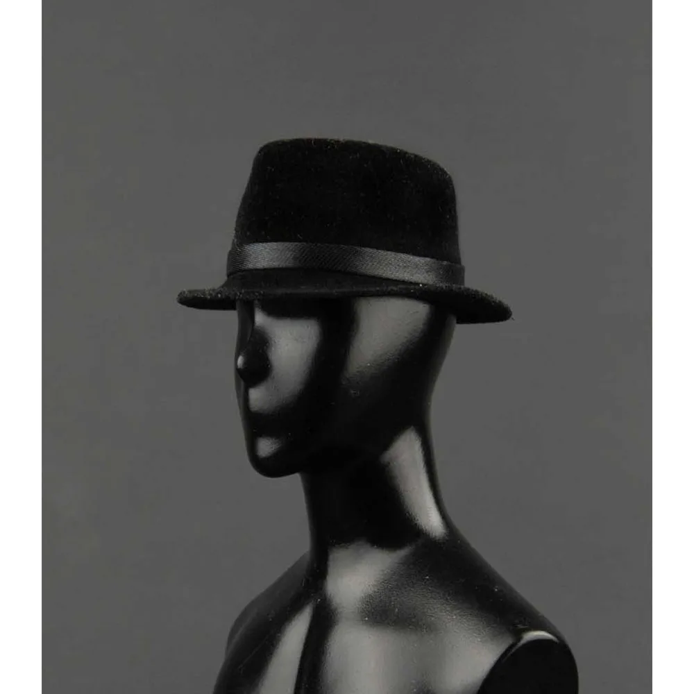 

Spot 1/6 Soldier model trendy retro black round-brimmed hat western cowboy hat model for 12 inch action figure