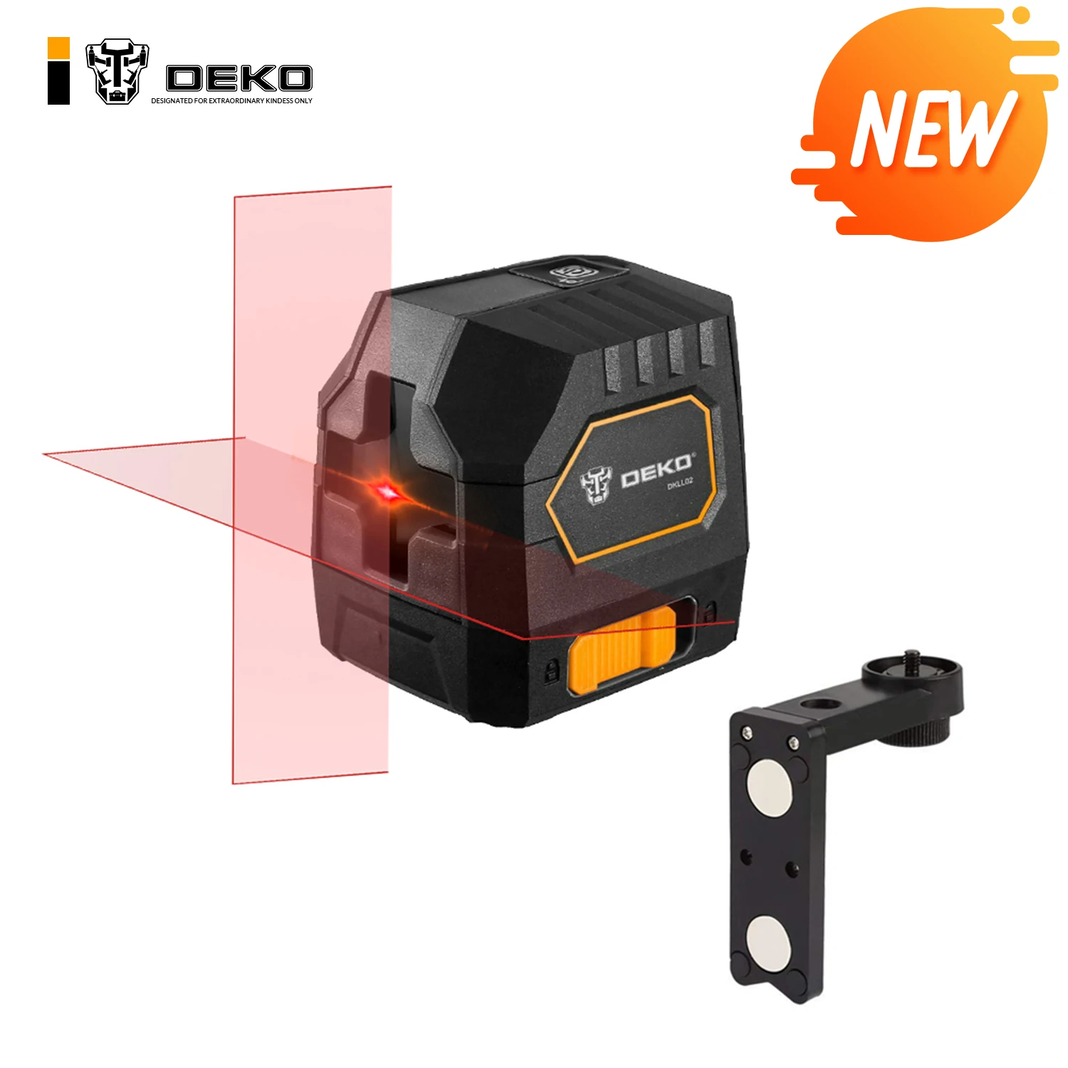 

Миниатюрный лазерный уровень DEKO DKLL02, 2 линии, самовыравнивающийся, с перекрестными линиями, с источником Красного светильник и регулируемым...