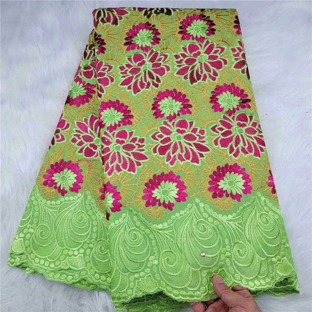 

White Soft Egyptian Cotton Lace fabric High Quality Heavy Textured Swiss Voile Lace In Switzerland Embroidered African Lace S919