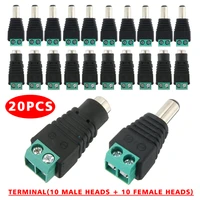 10 pair 20pcs male female 5 5mm x 2 1mm dc power connector power jack plug 12v dc power connector for electronic products