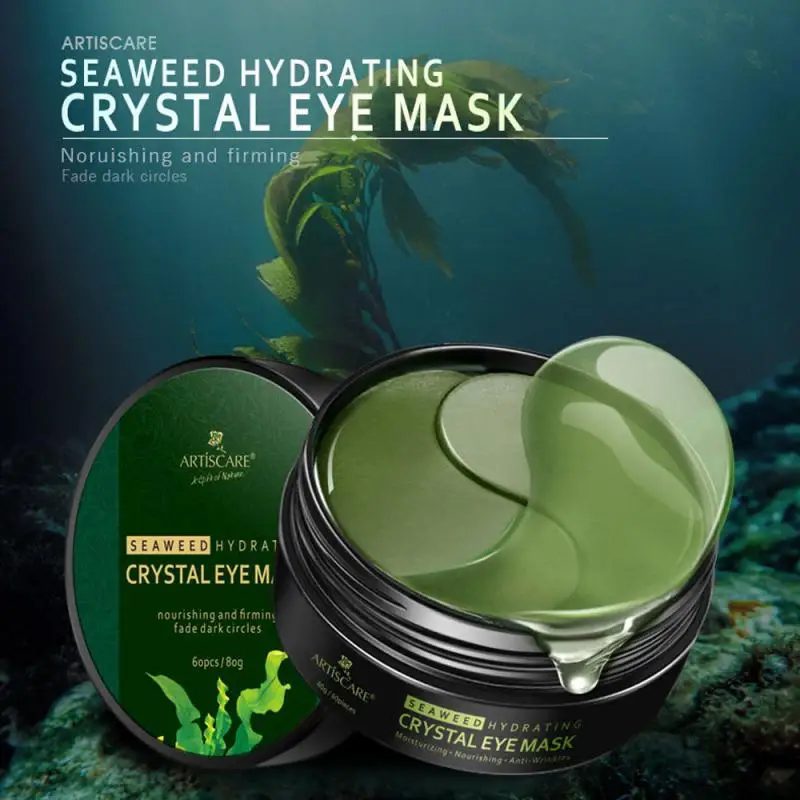 

60pcs/box Green Seaweed Eye Masks Collagen Gel Sleep Remove Dark Circles Moisturizing Soothing Hydrating Eye Patch Winter