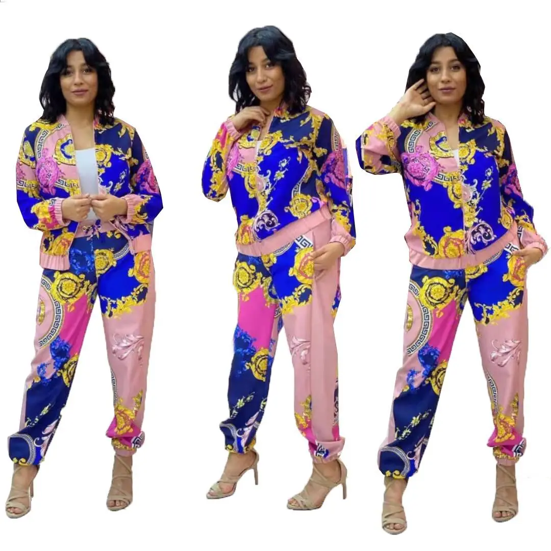 Африканская женская одежда на весну 2021 контрастный женский костюм с принтом топ