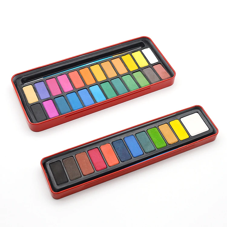 Однотонные акварельные краски 18/24 набор для рисования торты портативный