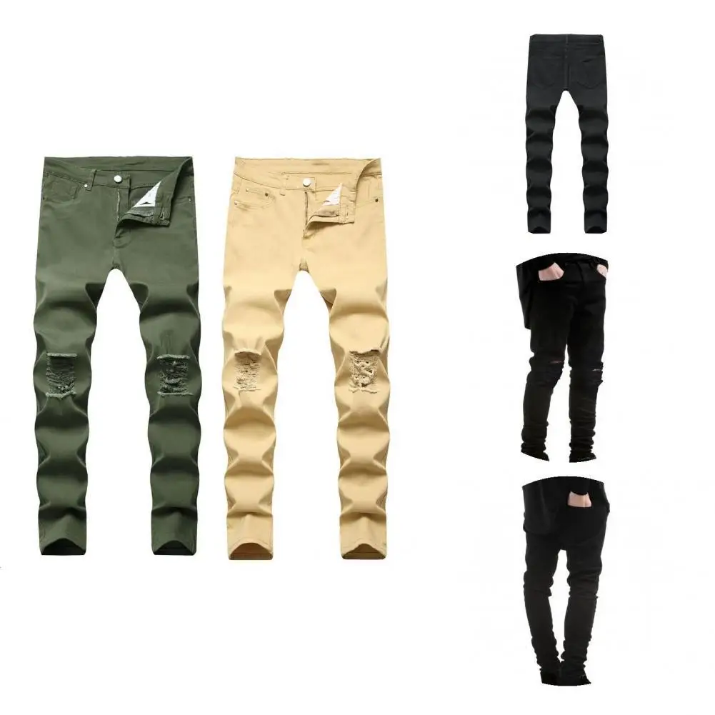 

Сказочные Универсальные мужские брюки-карандаш на пуговицах, прямые брюки для повседневной носки