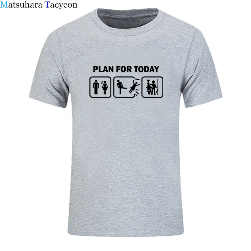 

Men Funny T-shirts Summer Print Casual Short Sleeve Goth Streetwear Mens T-shirt Plan for Today Designer Top TShirt Clothing